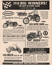 1958 Zundapp Citation & Super Sabre - Vintage Berliner Motorcycle Ad  picture