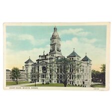 Wichita Kansas KS Courthouse Postcard 1 Cent Stamp Vintage 1920s 30s picture