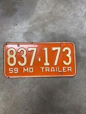 1959  Missouri TRAILER License Plate picture