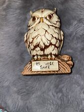 Vintage 1979 Hand Painted Ceramic Owl Bank 
