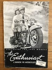 RARE VINTAGE OCTOBER 1948 THE ENTHUSIAST HARLEY DAVIDSON MOTORCYCLE MAGAZINE picture