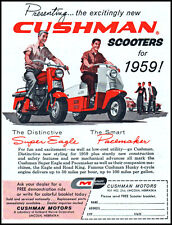 1959 Cushman Scooters Super Eagle + Pacemaker models retro art print ad LA43 picture