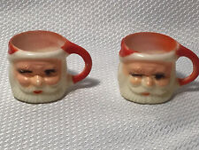 Winking Santa Miniature Mugs(2) Vintage picture