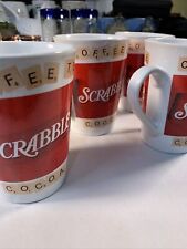 4 SCRABBLE Lovers Coffee Mugs 10oz Cocoa Coffee Tea 2002 Hasbro Collectible picture