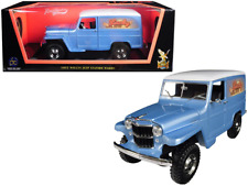 1955 Willys Jeep Station Wagon Silver Blue with White Top Lucky