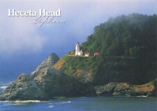 Postcard OR Heceta Head Lighthouse Station Sea Lions Caves Coast Surf Cliffs picture