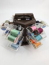 Vintage Hirsh Sewing Caddy Rack Rotating 1970s Hanging Bins Thread Bobbins picture