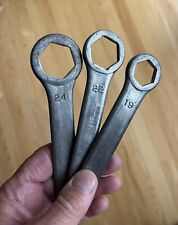 3 Vintage RK  Motorcycle Wrenches - 19 -22 - 24 mm Metric  picture