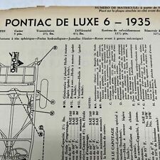 1935 NOV PONTIAC DE LUXE 6 LUBRICATING CHEK-CHART Motor Book MAGAZINE CLIPPING picture