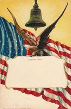 Liberty Bell, Flag and Eagle Patriotic Postcard - udb - 1906 picture