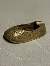 Vintage Indian Ornate Brass Sandal Incense Burner picture