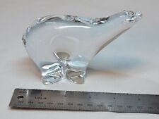 Crystal Polar Bear Signed Figurine Paperweight 5 in Long 3 in High picture