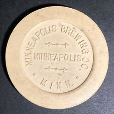 c1920's-30's Minneapolis Brewing Co. White Advertising Poker Chip  picture