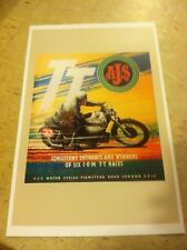 Vintage AJS Isle Of Man TT Motorcycle Poster Home Decor Man Cave Art B1400 picture