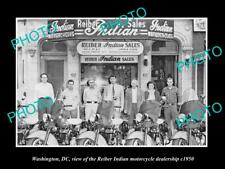 OLD 6 X 4 HISTORIC PHOTO OF WASHINGTON DC THE INDIAN MOTORCYCLE STORE c1950 picture