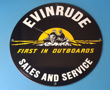 Vintage Evinrude Outboards Sign - Marine Boating Fishing Porcelain Gas Pump Sign picture