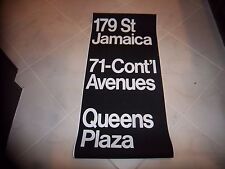 NYC SUBWAY ROLL SIGN 179 JAMAICA CONTINENTAL AVE QUEENS PLAZA QUEENSBORO BRIDGE picture