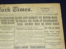 1920 JULY 9 NEW YORK TIMES - ALLIES GIVE GERMANY SIX MONTHS MORE - NT 9325 picture