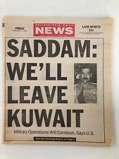 Philadelphia Daily News Tabloid February 15 1991 Saddam Husein Leave Kuwait picture