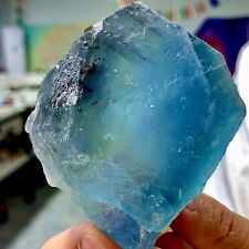 238G Rare Transparent Blue Cube Fluorite Mineral Crystal Specimen/China picture