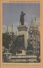MR ALE Pioneer Monument, Salt Lake City, UT Utah c1930s Postcard 6673c4 picture