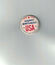 Bicentennial Pinback Happy Birthday USA 1976  Rochester NY Monroe County picture