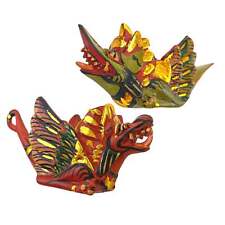 Balinese Garuda Eagle & Naga Dragon Spiritchaser Ornament Set Hand Carved Wood B picture