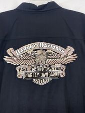 Harley Davidson Shirt Men’s XL Big Embroidered Eagle Spell Out Logo Back  picture