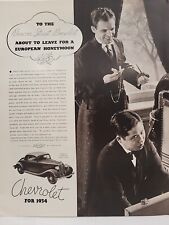 1934 Chevrolet Automobile Fortune Magazine Print Advertising European Honeymoon picture