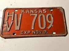 Vintage 1971 Harvey County Kansas License Plate V709 picture