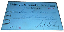 1903 MILWAUKEE ROAD MILW EMPLOYEE PASS #1110 picture