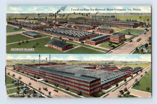 1913. MAXWELL MOTOR CO. PLANTS. NEWCASTLE,. IND. & DETROIT, MI. POSTCARD. SM18 picture