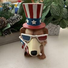 July 4th Independence Day Holiday Dachshund Statue Figurine Stars & Stripes picture