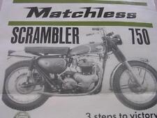 Vintage Matchless Scrambler 750 & 500 CC G80CS Motorcycle Advertising Sheet picture