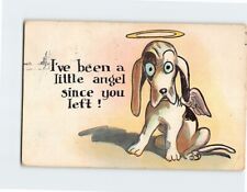 Postcard I've Been A Little Angel Since You Left Angel Dog Art Print picture