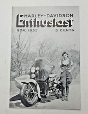 Harley-Davidson Enthusiast A Magazine For Motorcyclists Nov. 1935 Vintage picture