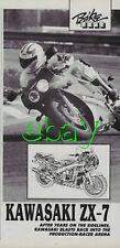 1989 Kawasaki ZX-7 Vintage Motorcycle Magazine Article Ad 750 Ninja 89 picture