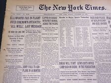 1935 NOV 24 NEW YORK TIMES - ELLSWORTH FAR IN FLIGHT OVER ANTARCTIC - NT 4877 picture