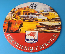 Vintage Mobil Gas Sign - Pegasus Mobilgas Gas Service Porcelain Route 66 Sign picture