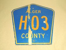 Authentic Retired Alger County H03 Michigan Highway Road Sign Upper Peninsula picture