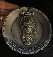 Indian Motorcycles Ashtray Metal Patina Cigar Harley Davidson Collector 3/4 LBS  picture