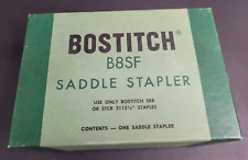 Vintage Bostitch B8SF Saddle Stapler Booklet Art Deco Office Desktop Green Box picture