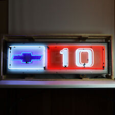 CHEVROLET C10 TRUCK NEON SIGN IN STEEL CAN Lamp Light picture