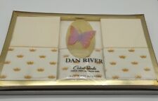 NOS Vtg Boxed Dan River Crown Jewel Yellow Full Sheet Set #622 Percale READ picture