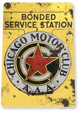 AAA CHICAGO MOTOR CLUB TIN SIGN CMC ILLINOIS CHAPTER ELGIN NATIONAL ROAD RACE  picture