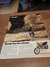 1970 Honda SCRAMBLER 350 motorcycle photo vintage print Ad picture