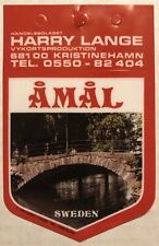 Vintage Amal Sweden Souvenier Travel Decal Sticker Harry Lange picture