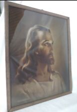 Vintage Jesus Christ Religious Picture in Metal Frame 1941 Kreibel & Bates picture