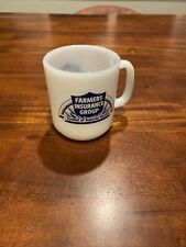 Vintage Glasbake FARMERS INSURANCE GROUP Milk Glass Coffee Cup Mug picture