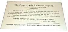 1903 PENNSYLVANIA RAILROAD PRR STOCK DIVIDEND REMINDER NOTICE picture